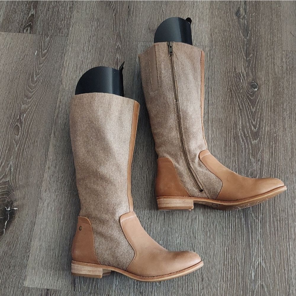 Womens Caterpillar Sabrina Tan Leather and Wool Riding Boots P310508 - Size 7.5